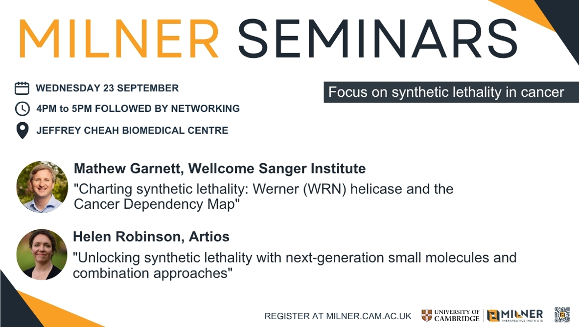 Milner Seminar: Focus on synthetic lethality in cancer, 23 September 2026